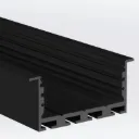 PROLED 2026 - Profilé alu - L-LINE REC 24 ST  - 2 mètres - Finition Noire