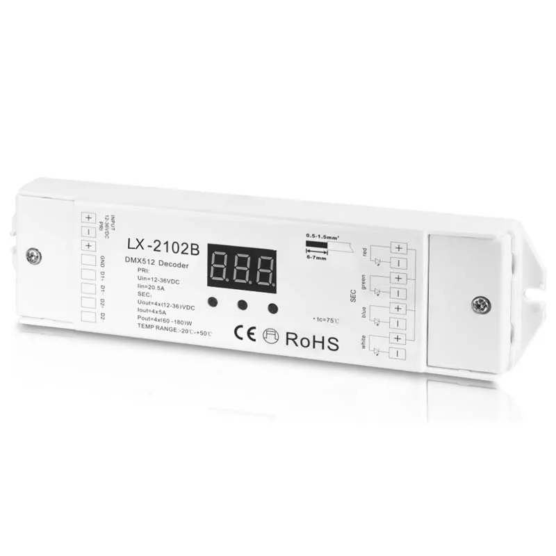 [LX-2102-B] LX LED - Driver Led - DMX-PWM - 4 x 5A - Bornier